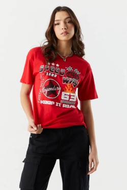 Speed Way Racing Graphic Boyfriend T-Shirt